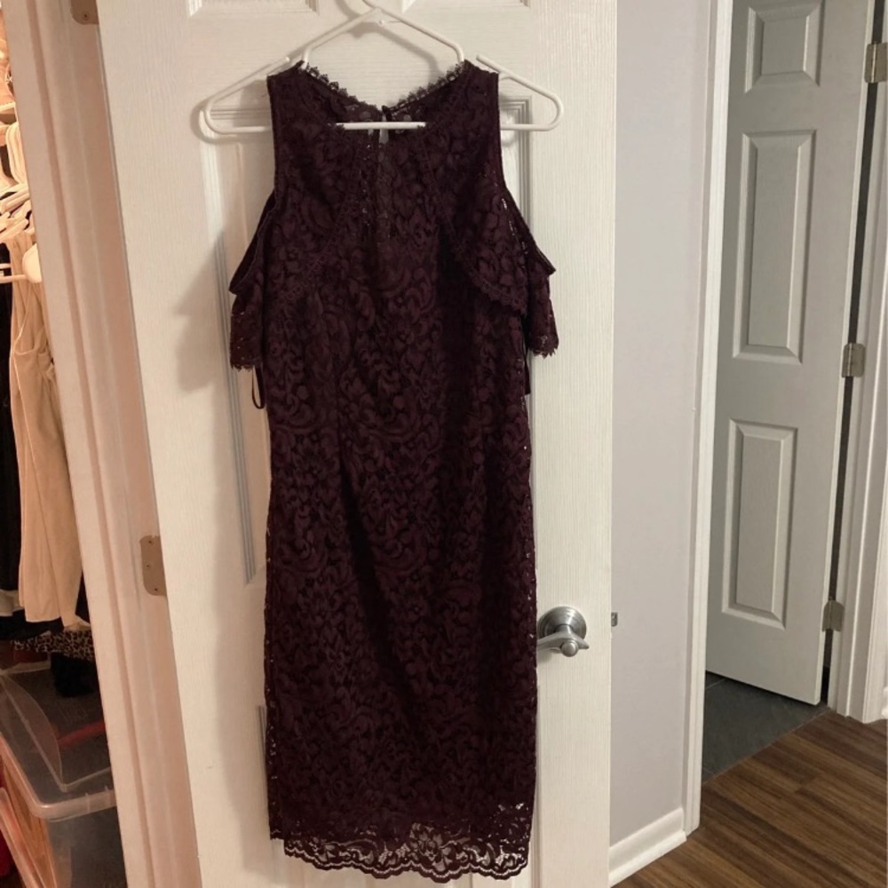White House Black Market plum Lace Dress